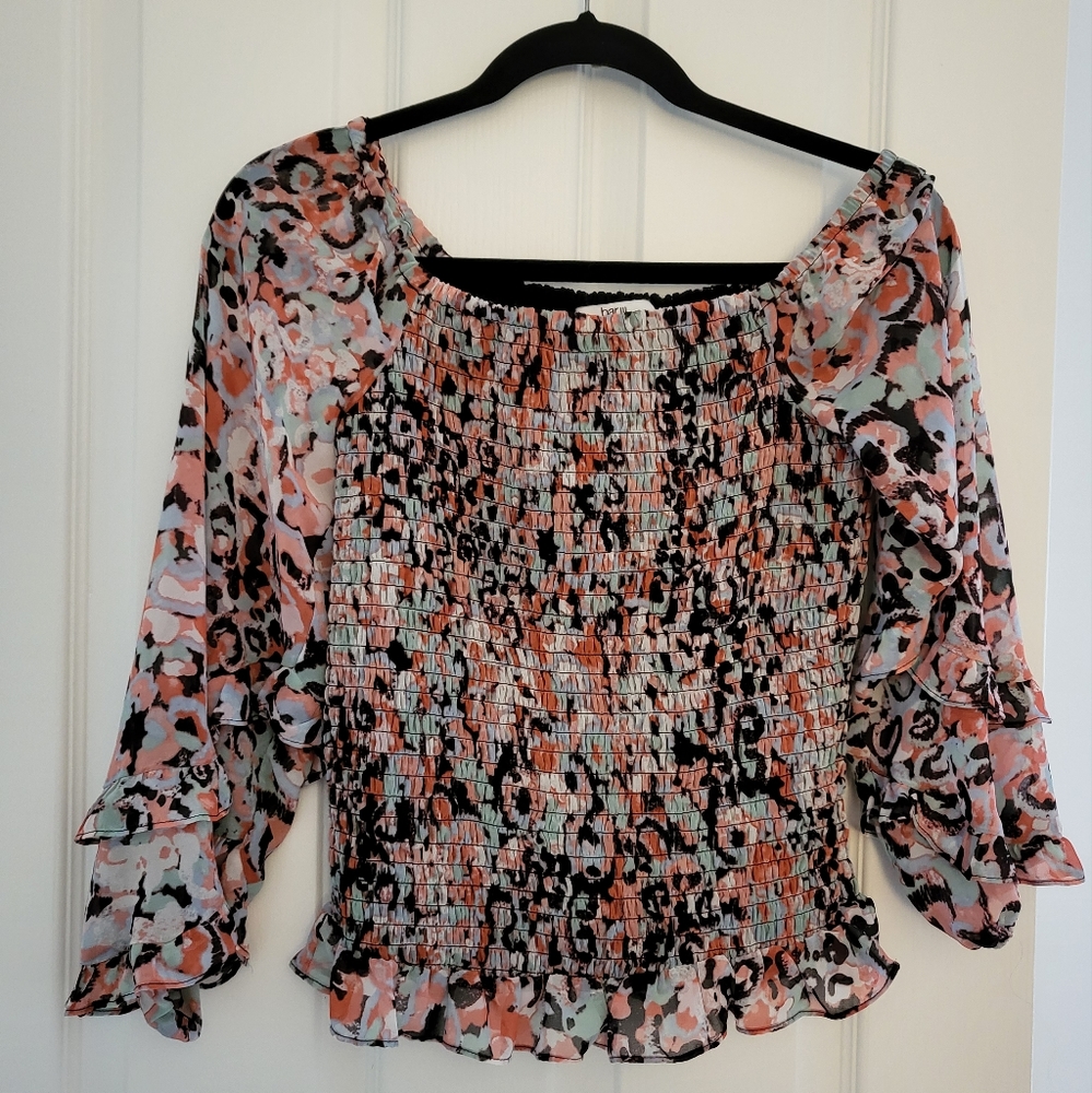 Bar III small ruffle shirt